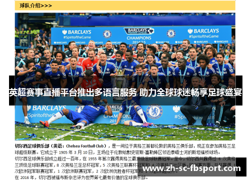 英超赛事直播平台推出多语言服务 助力全球球迷畅享足球盛宴
